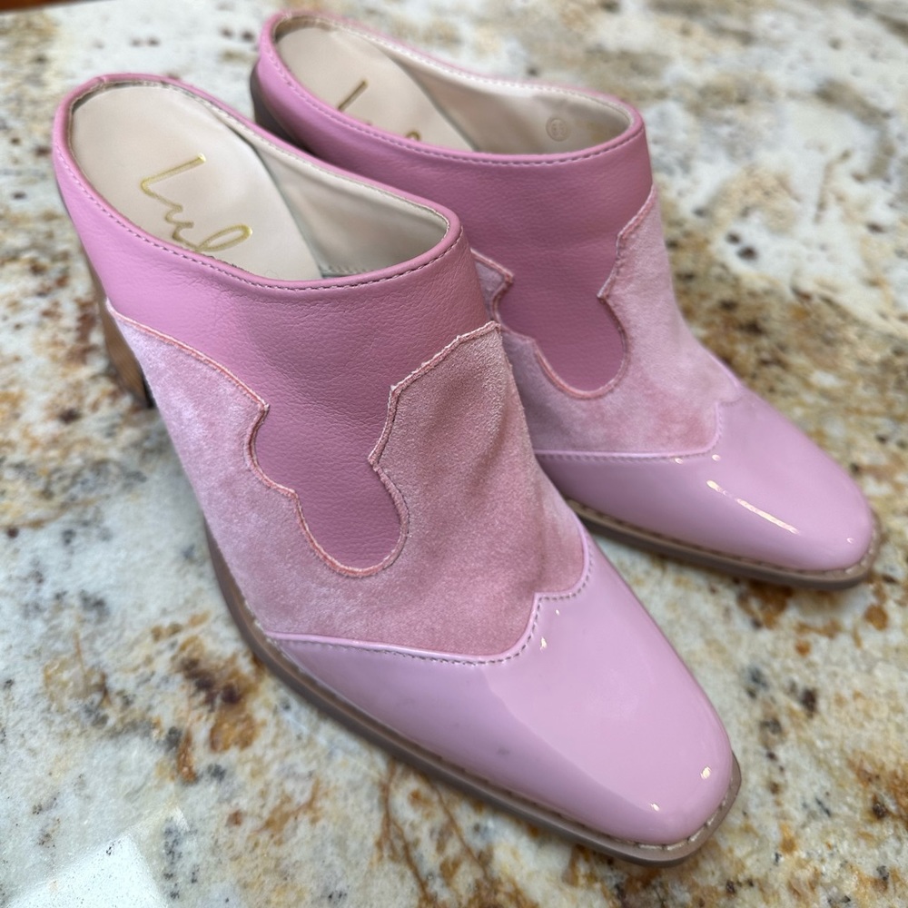 Lulu’s pink slip on heeled mules size 6.5 (S31) - Picture 15 of 15